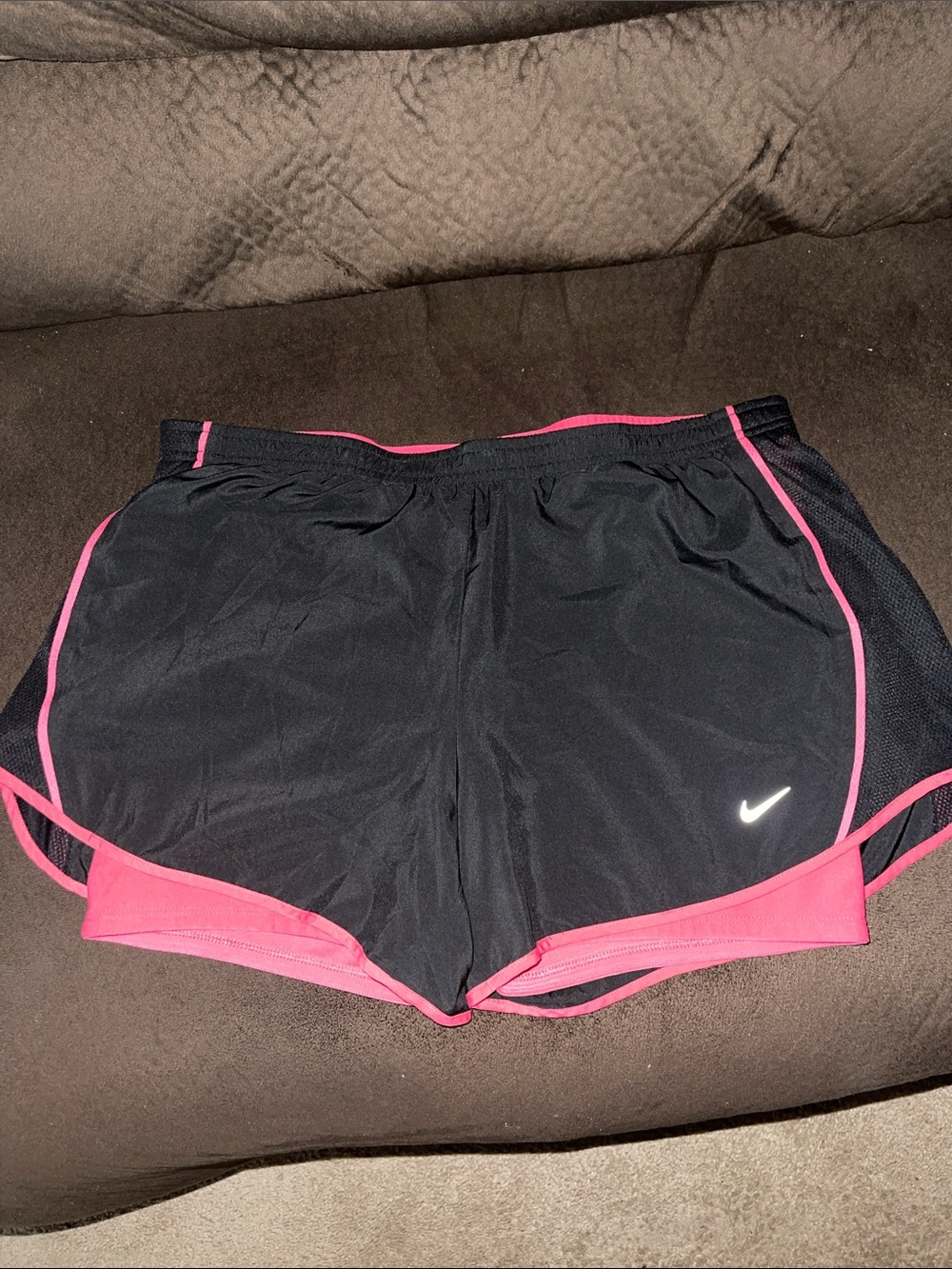 Nike Women’s Black Athletic Shorts with Pink Trim
